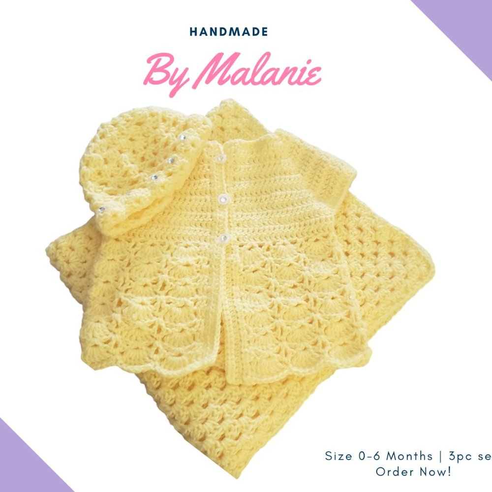 Yellow Handmade baby set